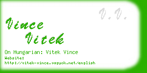 vince vitek business card